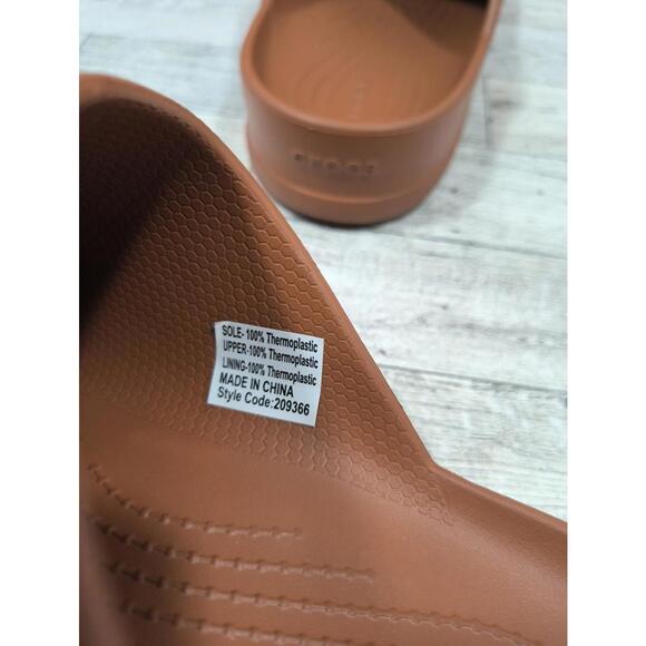 Crocs Dylan Clogs Men's 7 Women's 9 Cognac Brown Classic Slip On New 209366 - Picture 7 of 9